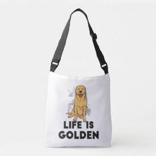 Golden Retriever Hund - Livet Är Gyllene Axelväska