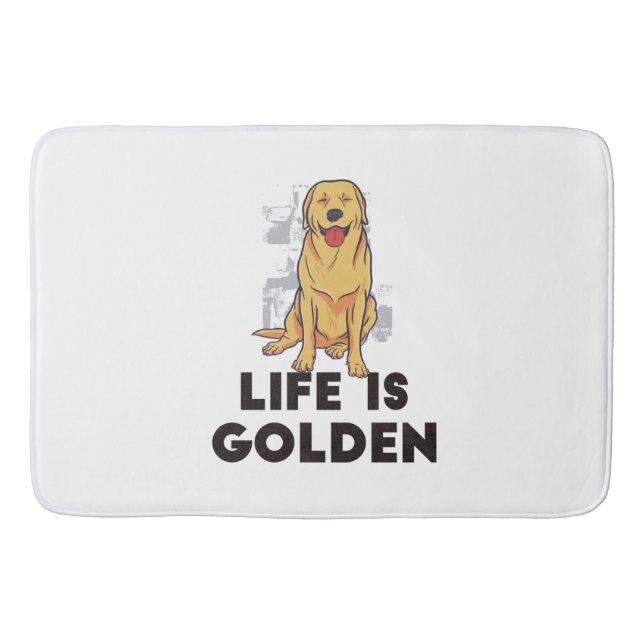 Golden Retriever Hund - Livet är gyllene Badrumsmatta (Framsidan)