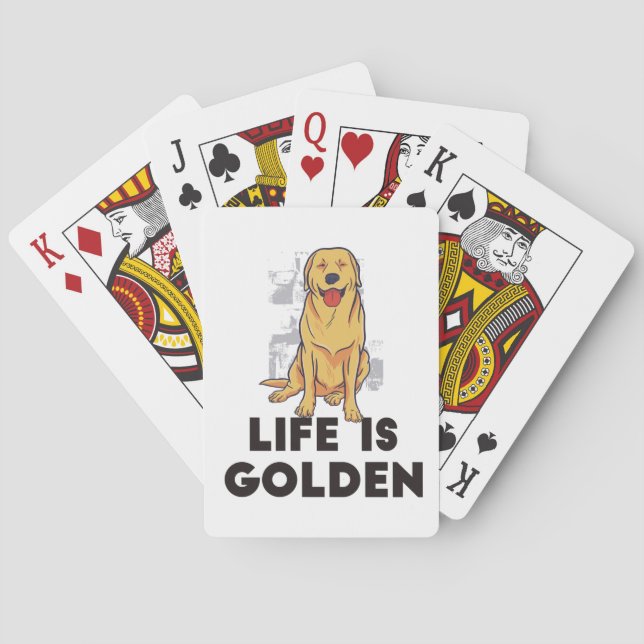 Golden Retriever Hund - Livet är gyllene Casinokort (Baksidan)