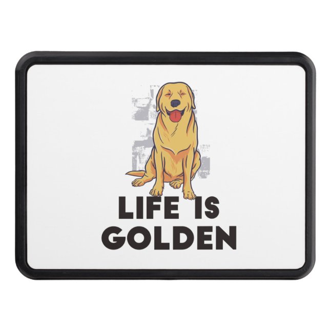 Golden Retriever Hund - Livet är gyllene Dragkroksskydd (Framsidan)