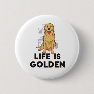 Golden Retriever Hund - Livet Är Gyllene Knapp