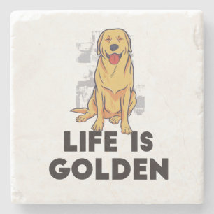 Golden Retriever Hund - Livet är gyllene Stenunderlägg