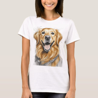 Golden Retriever hund lycklig T Shirt