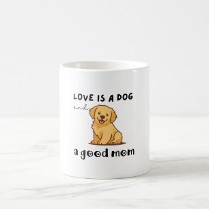 Golden Retriever Hund Mamma Present - Kärlek är en Kaffemugg