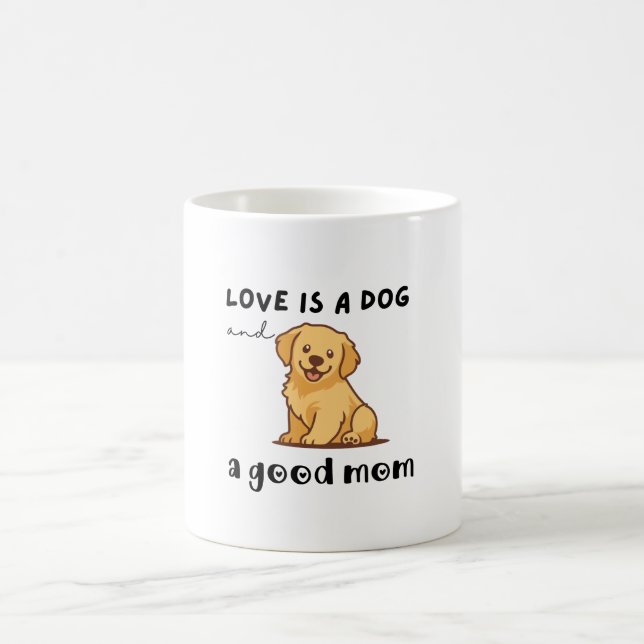 Golden Retriever Hund Mamma Present - Kärlek är en Kaffemugg (Center)
