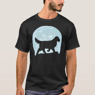 Golden Retriever Hund Måne Silhouette T Shirt