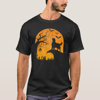 Golden Retriever Hund Måne Ylar I Skogen Halloween T Shirt