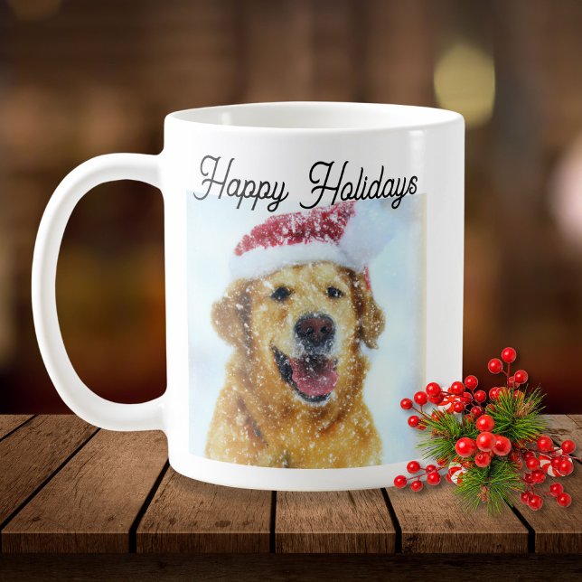 Golden Retriever-Hund med jultomtehatt Kaffemugg (Skapare uppladdad)