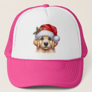 Golden Retriever Hund med Jultomten Stil-82535 Keps