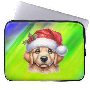 Golden Retriever Hund med Jultomten Stil-82535 Laptop Fodral