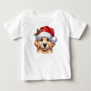 Golden Retriever Hund med Jultomten Stil-82535 T Shirt