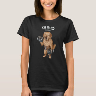 Golden Retriever Hund Muskelträning Med Hantel T Shirt