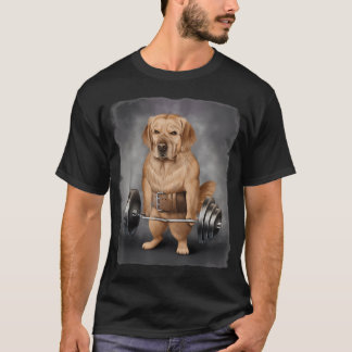 Golden Retriever Hund Muskelträning Med Stång T Shirt