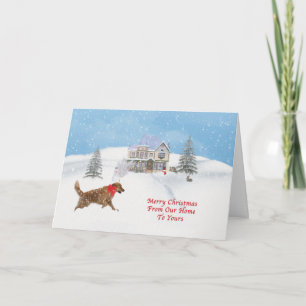 Golden Retriever Hund och jul Snö Helgkort