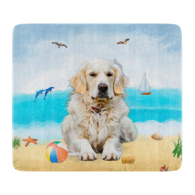 Golden Retriever Hund på Beach (Framsidan)