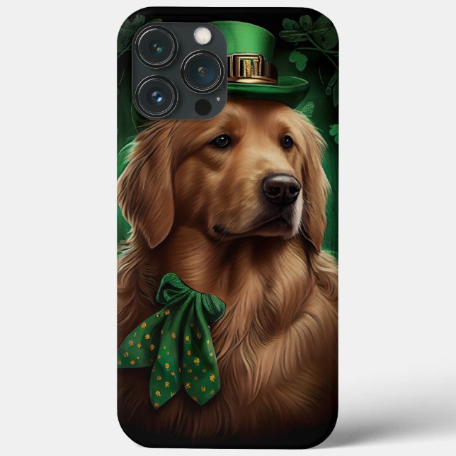 Golden Retriever Hund på St. Patrick's Day (Baksida)