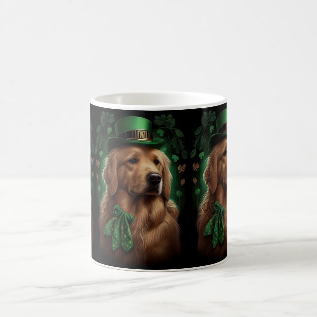 Golden Retriever Hund på St. Patrick's Day Kaffemugg (Center)