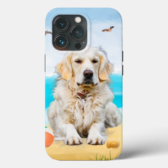 Golden Retriever Hund på Strand (Baksida )