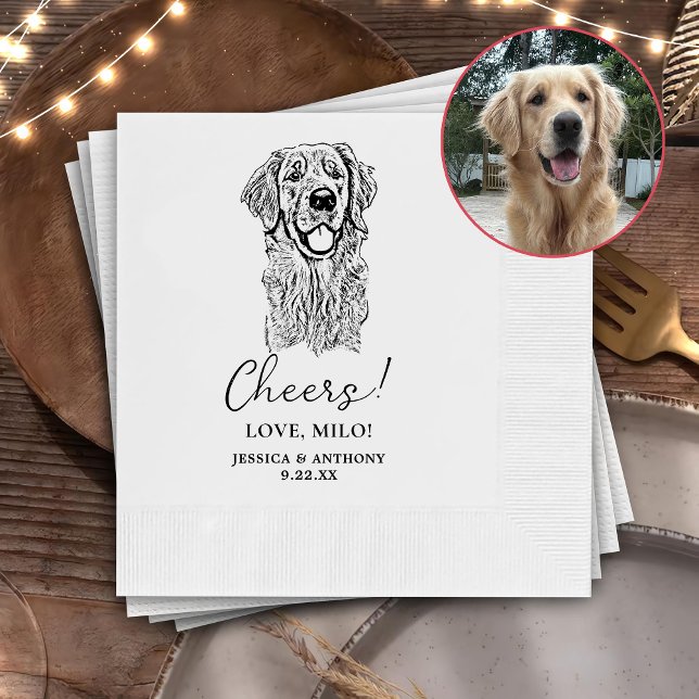 Golden Retriever Hund Personlig Cheers Napkins Pappersservett (Skapare uppladdad)