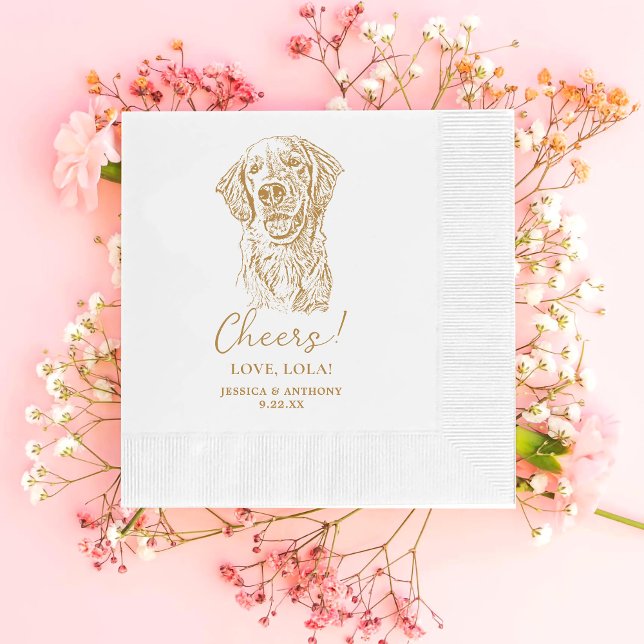 Golden Retriever Hund Personlig Cheers Napkins Pappersservett (Skapare uppladdad)