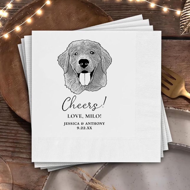 Golden Retriever Hund Personlig Cheers Napkins Pappersservett (Skapare uppladdad)