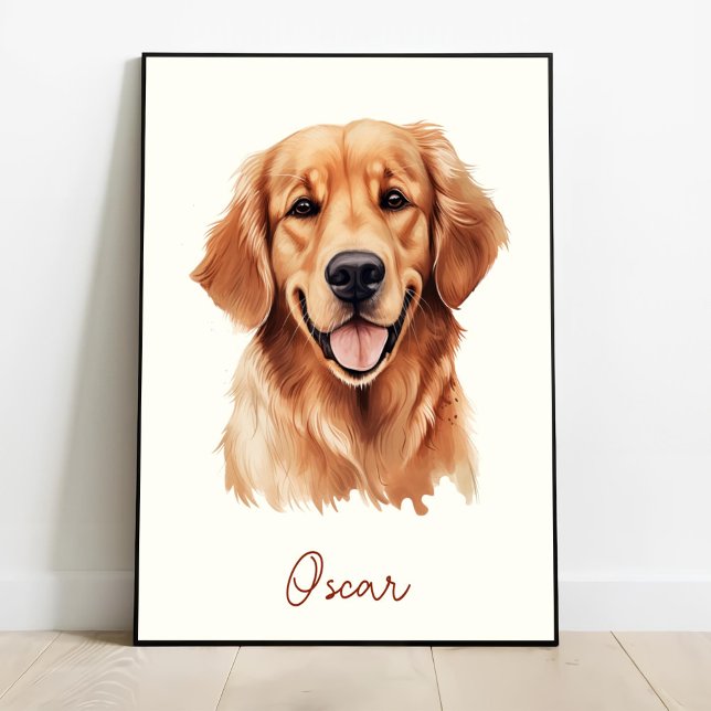 Golden Retriever Hund Personlig Pet Sketch Poster (Skapare uppladdad)
