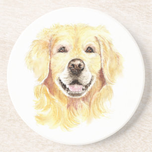 Golden Retriever Hund Pet Animal Vattenfärg Underlägg