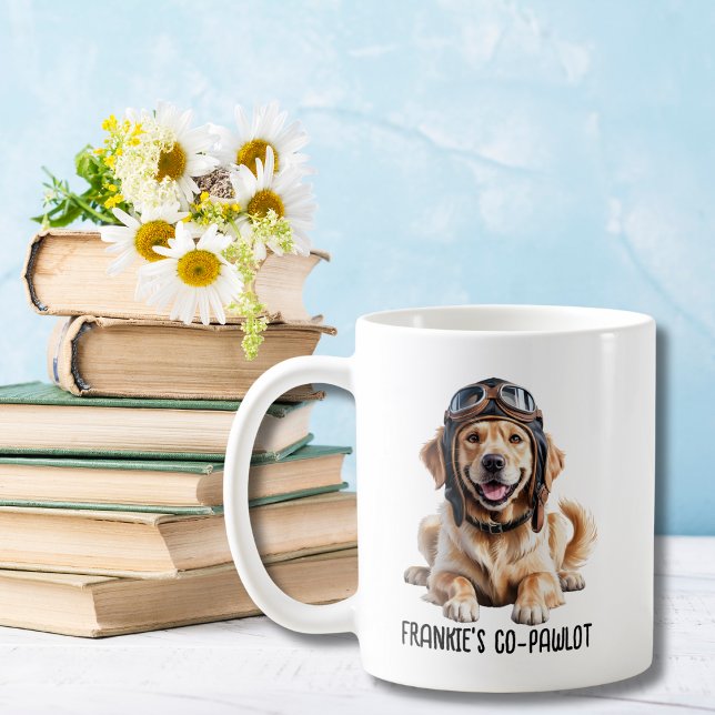 Golden Retriever Hund Pet Aviator Funny anpassning Kaffemugg (Skapare uppladdad)