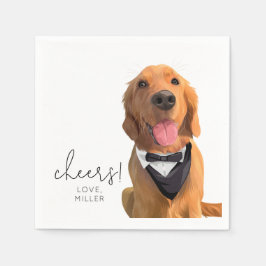 Golden Retriever Hund Pet Bröllop Beverage Napkin Pappersservett