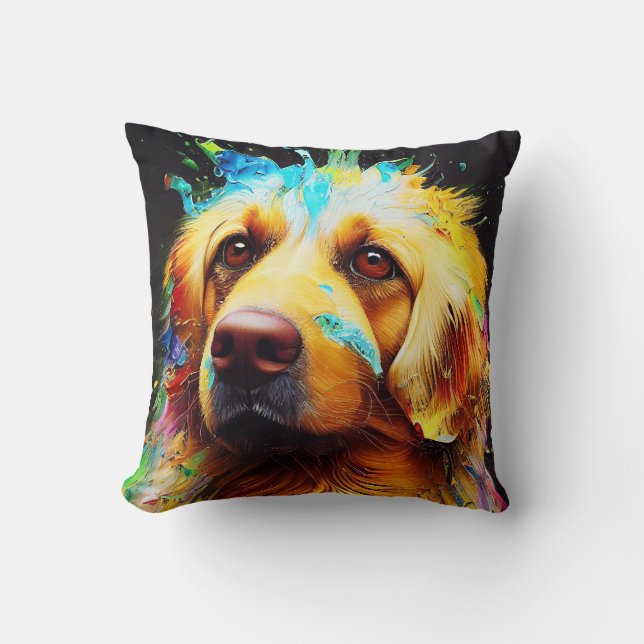 Golden Retriever Hund Pet Cute Adsible Animal Kudde (Framsida)
