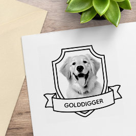 Golden Retriever Hund Pet Photo Shield Ribbon Stämpel