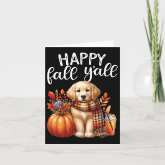 Golden Retriever Hund Pumpa Krydda Glad Höst Yall Kort