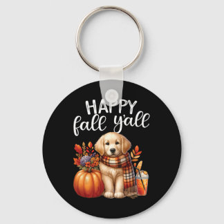 Golden Retriever Hund Pumpkin Spice Lycklig Fall Y Nyckelring