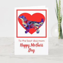 Golden Retriever Hund Red Heart Mor's Day Card Tack Kort