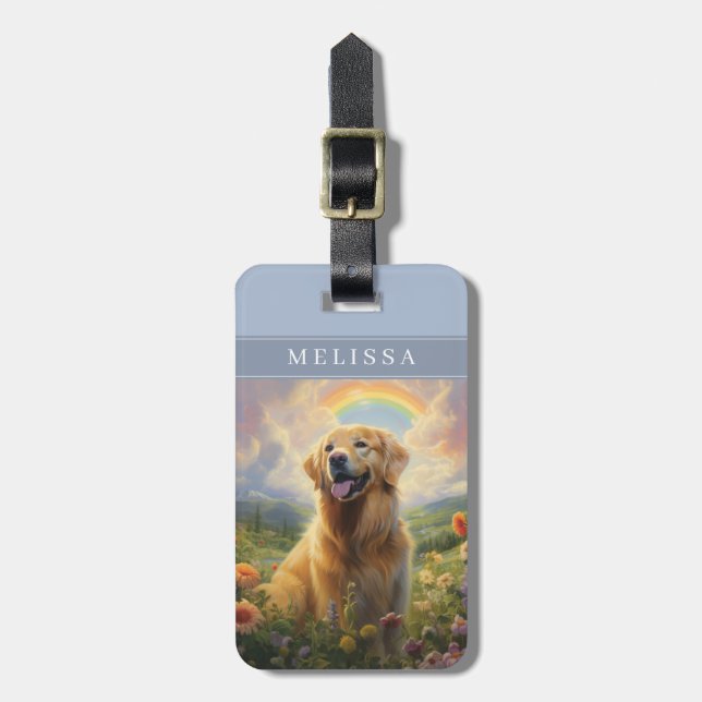 Golden Retriever Hund Resväskemärken Bagagebricka (Vertikal Framsida)