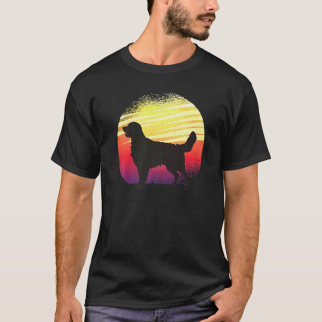 Golden Retriever Hund Retro  1 T Shirt (Framsida)