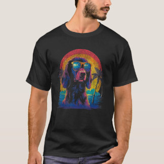 Golden Retriever Hund Retro 80-tals Stil T Shirt