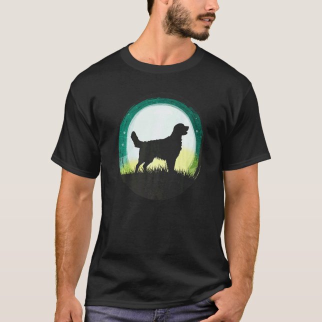 Golden Retriever Hund Retro T Shirt (Framsida)