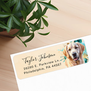Golden Retriever Hund Returadress Etikett