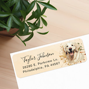 Golden Retriever Hund Returadress Etikett