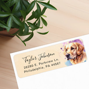 Golden Retriever Hund Returadress Etikett