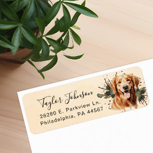 Golden Retriever Hund Returadressetikett Returadress Etikett