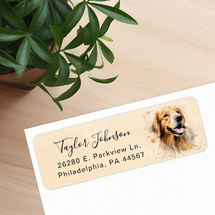 Golden Retriever Hund Returadressetikett Returadress Etikett