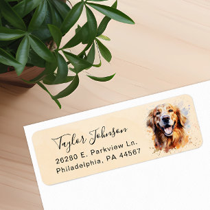 Golden Retriever Hund Returadressetikett Returadress Etikett
