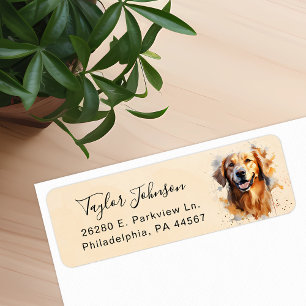 Golden Retriever Hund Returadressetikett Returadress Etikett