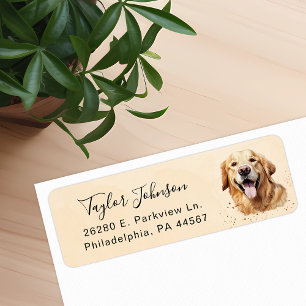 Golden Retriever Hund Returadressetikett Returadress Etikett