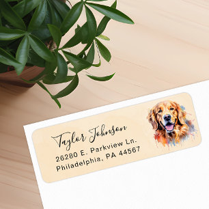 Golden Retriever Hund Returadressetikett Returadress Etikett
