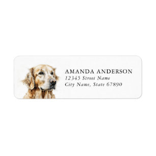 Golden Retriever Hund Returadressetiketter Returadress Etikett