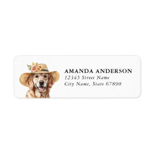Golden Retriever Hund Returadressetiketter Returadress Etikett