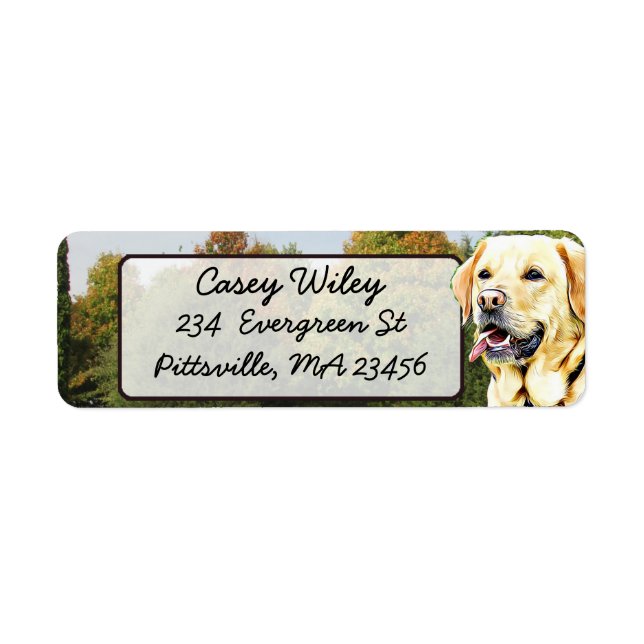 Golden Retriever Hund Return-adressetikett Returadress Etikett (Framsidan)